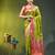 olive green zari woven crepe khaddi saree