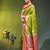olive green zari woven crepe khaddi saree