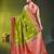 olive green zari woven crepe khaddi saree
