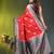 red zari woven crepe khaddi saree