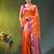 orange zari woven crepe khaddi saree