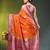 orange zari woven crepe khaddi saree
