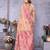 peach jacquard cotton blend saree with blouse 