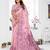 pink jacquard cotton blend saree with blouse 