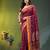 magenta cotton blend saree with ethnic motifs