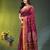 magenta cotton blend saree with ethnic motifs
