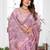 pink jacquard cotton blend saree with blouse 