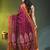 magenta cotton blend saree with ethnic motifs