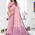 pink jacquard cotton blend saree with blouse 