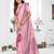 pink jacquard cotton blend saree with blouse 