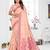 peach jacquard cotton blend saree with blouse 