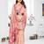 peach jacquard cotton blend saree with blouse 