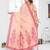 peach jacquard cotton blend saree with blouse 