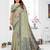 green jacquard cotton blend saree with blouse 