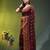 maroon cotton blend saree with ethnic motifs
