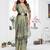 green jacquard cotton blend saree with blouse 