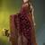 maroon cotton blend saree with ethnic motifs