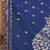 blue cotton blend saree with ethnic motifs