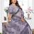 lavender jacquard cotton blend saree with blouse 