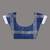 blue cotton blend saree with checkbox pattern