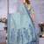 blue jacquard cotton blend saree with blouse 