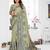 green jacquard cotton blend saree with blouse 