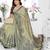 green jacquard cotton blend saree with blouse 