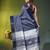 blue cotton blend saree with bird motifs