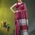 magenta cotton blend saree with bird motifs