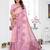 pink jacquard cotton blend saree with blouse 