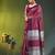 magenta cotton blend saree with bird motifs