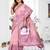 pink jacquard cotton blend saree with blouse 