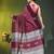 magenta cotton blend saree with bird motifs