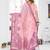 pink jacquard cotton blend saree with blouse 