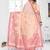 peach jacquard cotton blend saree with blouse 