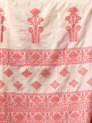 beige cotton blend saree with ethnic motifs 4