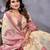 beige jacquard cotton blend saree with blouse 