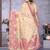 beige jacquard cotton blend saree with blouse 