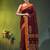 maroon cotton blend saree with ethnic motifs