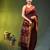 maroon cotton blend saree with ethnic motifs