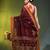 maroon cotton blend saree with ethnic motifs