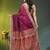 magenta cotton blend saree with floral motifs
