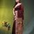 maroon cotton blend saree with floral motifs