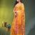 Yellow floral zari woven organza saree