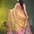 Light yellow floral zari woven organza saree