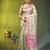 Light green floral zari woven organza saree