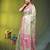 Light green floral zari woven organza saree