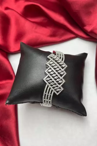 Diamond Accent Geometric Bracelet – Statement Bangle Jewelry