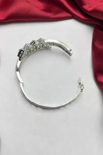 Diamond Accent Geometric Bracelet – Statement Bangle Jewelry