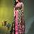 Forest green floral zari woven organza saree